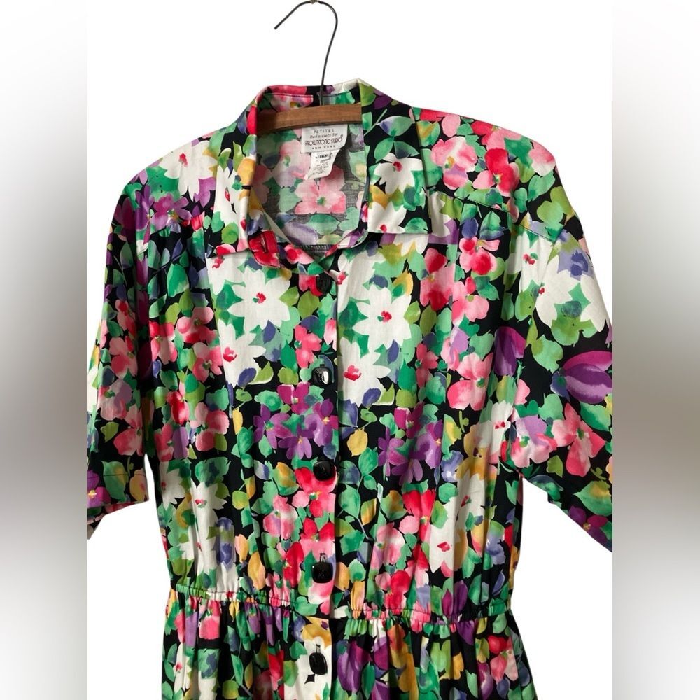 Brownstone Studio Petites Vintage Dress Size 16P Spring Floral Retro Modest